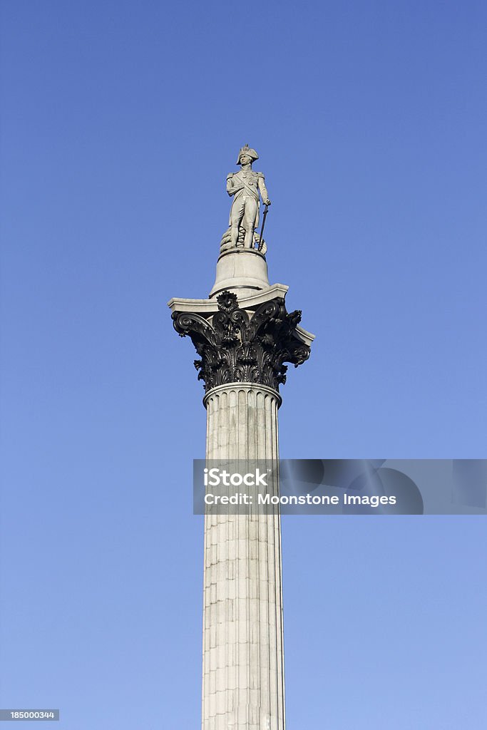 Nelson's Column in London, England "This statue of Lord Nelson can be found in London's Trafalgar Square, near Charing Cross Station" Admiral Nelson Stock Photo