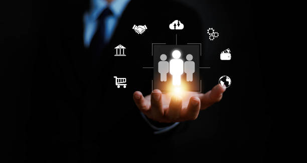 istock Centric and customer target concept, Businesspeople touching on screen to target customer. Target customer, buyer persona, customer behavior concept, Marketing plan and strategies, centric strategies. 1850007054