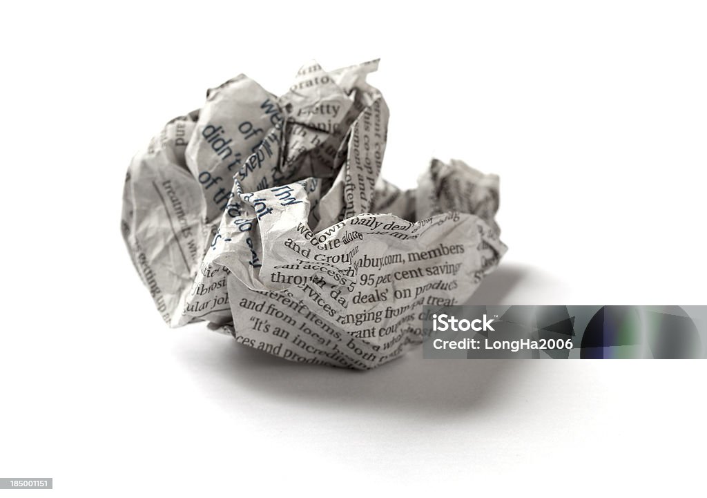 Papel amarrotado - Foto de stock de Jornal royalty-free