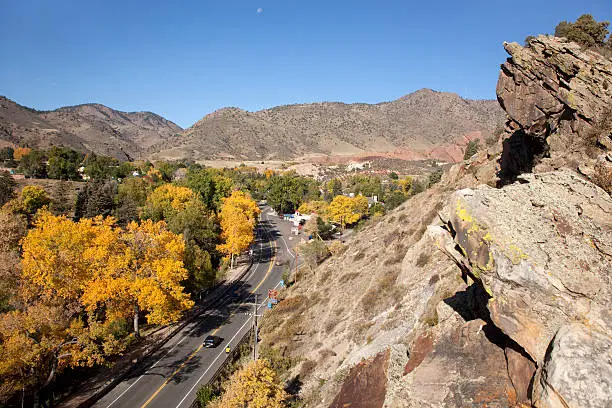 Photo of Morrison Colorado fall colors with Red Rocks and Rocky Mountains