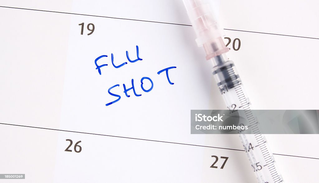 Szczepienie przeciwko grypie wizyty - Zbiór zdjęć royalty-free (Szczepionka przeciw grypie)