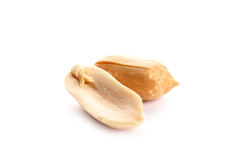 Peanut isolated. Peanuts on white background. With clipping path. Full depth of field.