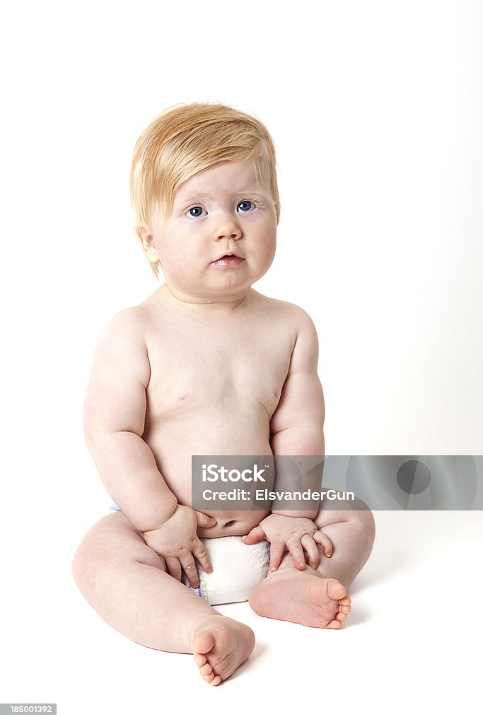 Carino bambino nel Pannolino - Foto stock royalty-free di 6-11 Mesi