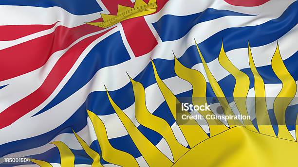 Bandiera Della British Columbia - Fotografie stock e altre immagini di Columbia Britannica - Columbia Britannica, Bandiera, Bandiera del Canada