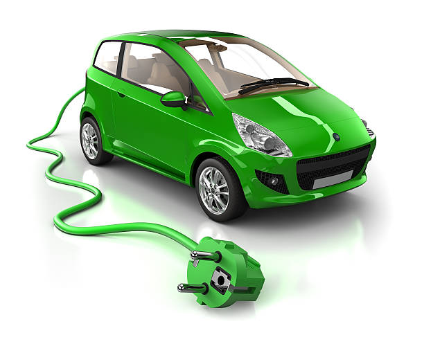 istock Mini Hybrid Car with cable - isolated on white/clipping path 185001615