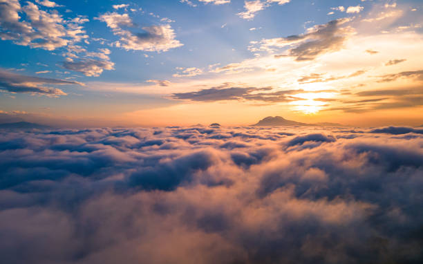 istock Drone view of Sunrise and cloud 1850016678