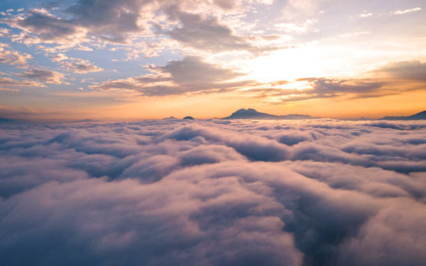 istock Drone view of Sunrise and cloud 1850017237