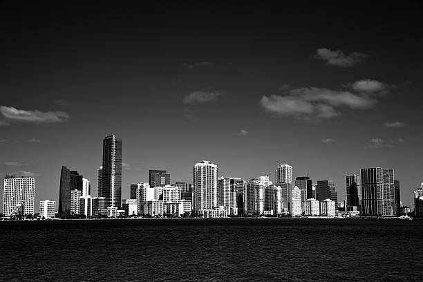 istock Miami Skyline Skyscrapers in Black and White 185001757
