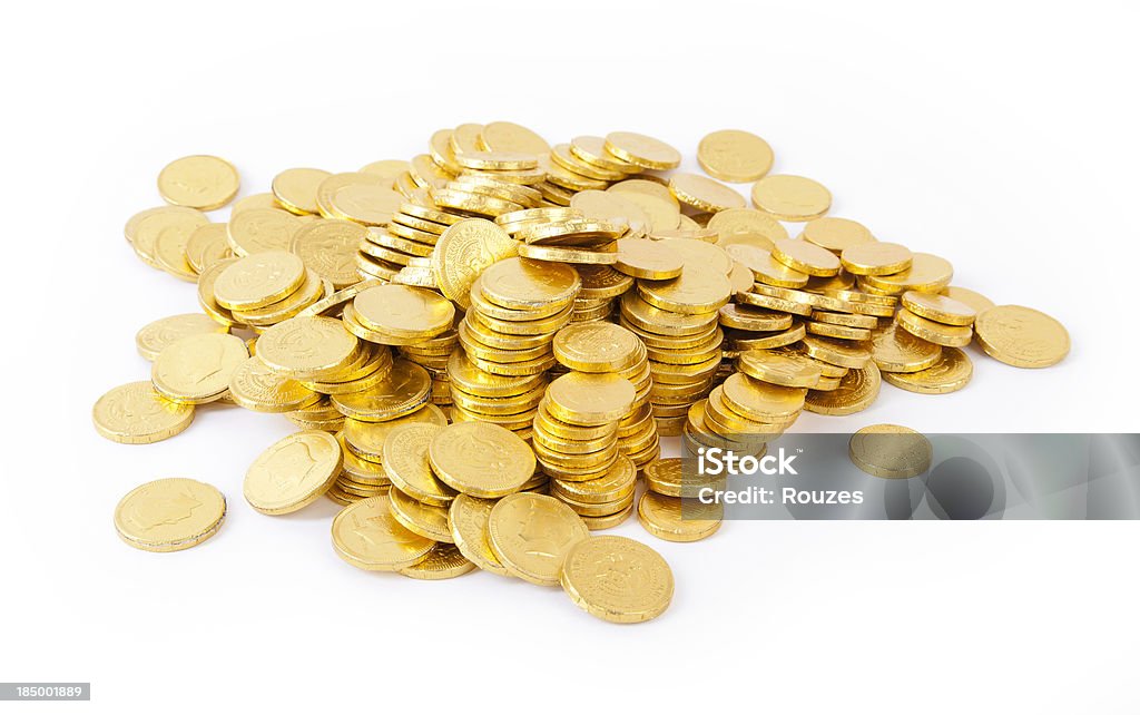 Monete oro - Foto stock royalty-free di Moneta