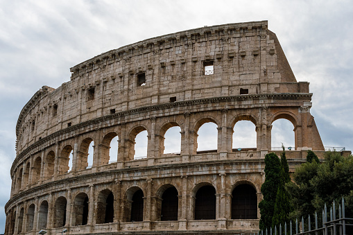 Partial view of the Colosseum in Rome