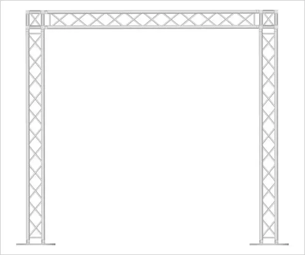 Vector illustration of Truss frame,sign hanging structure,stage truss.