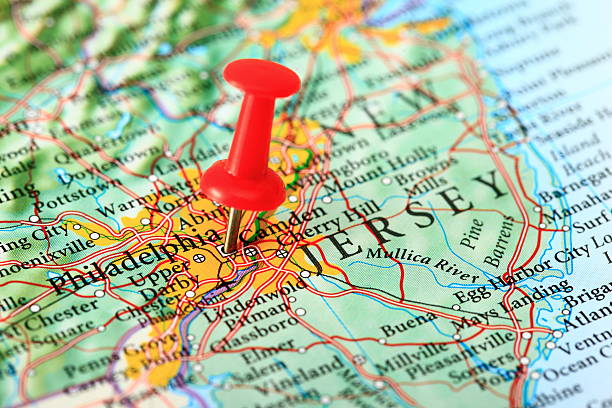 istock Philadelphia Map, New Jersey - USA 185002536