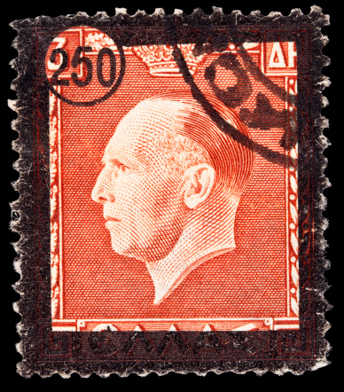 German Used Postage Stamp showing President Hindenburg, circa 1933