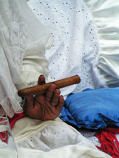 istock Cuban lady with a sigar 185002765