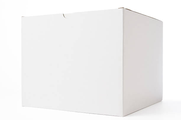 istock Isolated shot of closed white blank box on white background 185003078