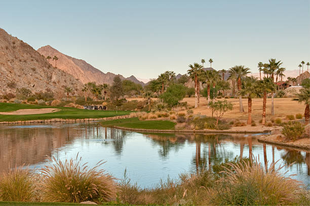 istock Lush green golf course in the Palm Springs desert 185003162