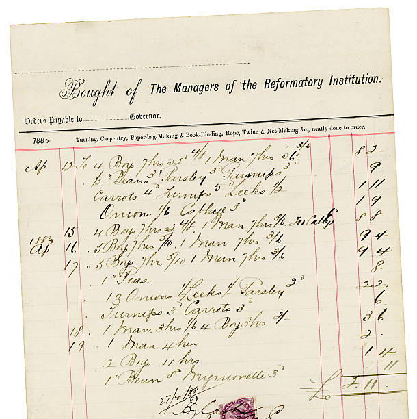istock Receipted bill for labour and vegetables from a Victorian Reformatory 185003225