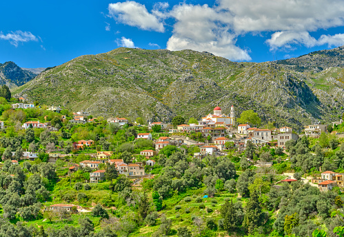 A farmer-centered village in Crete. Landscape photo of the beautiful island of Crete - the biggest island in Greece.