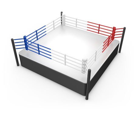 isolated boxing ring.3d render.