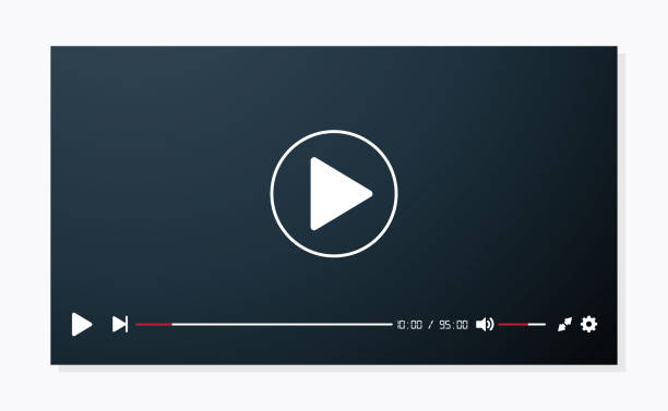 Blank video player template Blank video player template with control buttons black background hd stock illustrations