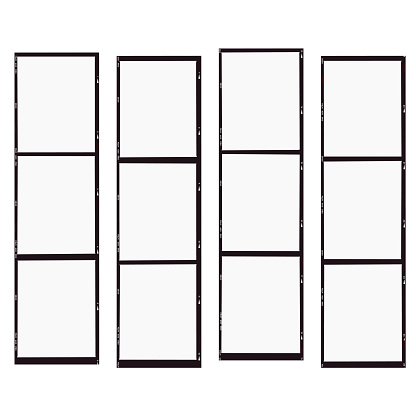 Contact sheet style realistic blank medium format film strips for portrait isolated on white background.