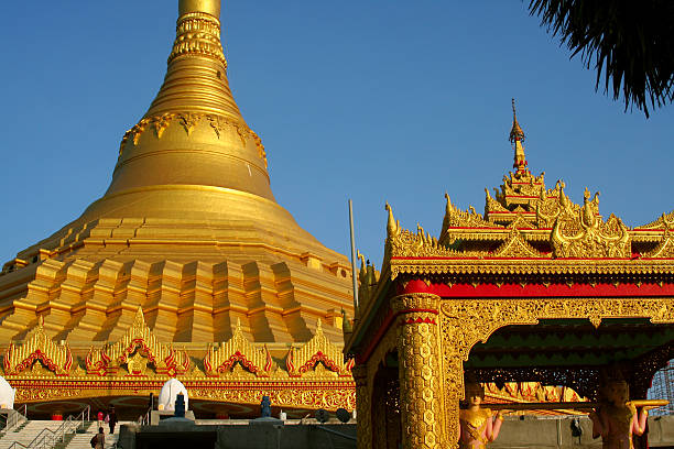 Global Vipassana Pagoda Mumbai replica of Shwedagon Yangon Myanmar stock photo