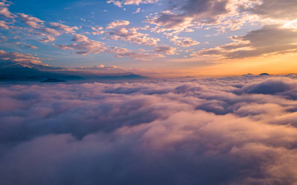 istock Drone view of Sunrise and cloud 1850037422