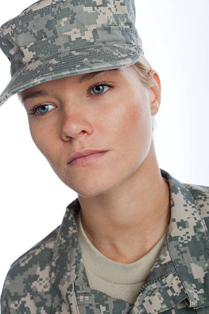 istock serious woman soldier 185003890