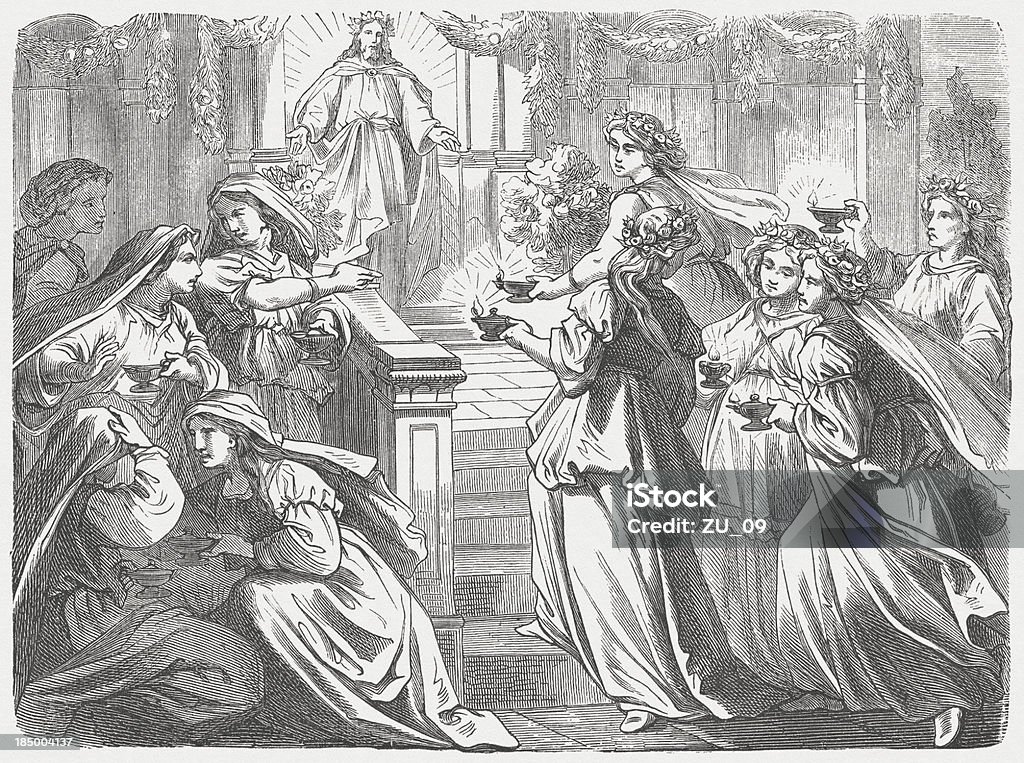 Parabola del dieci Virgins - Illustrazione stock royalty-free di Allegoria