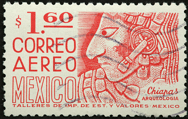istock Chiapas Mexico Aztec on an old stamp 185004230