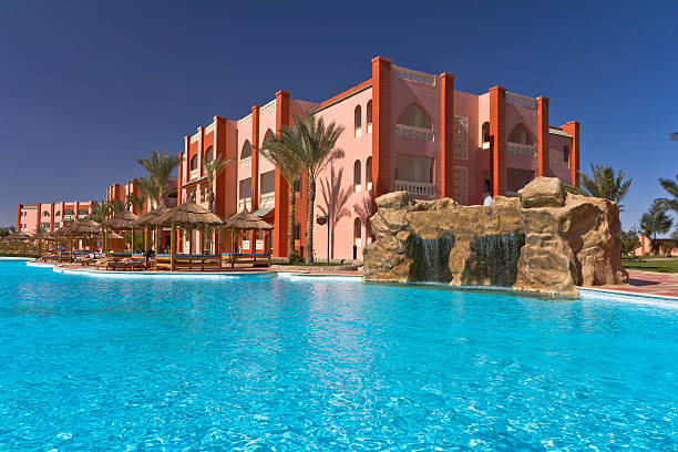 istock Swimming Pool in luxury Arabian resort 185004237