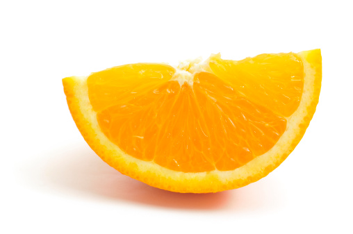 Orange slice isolated on a white background.