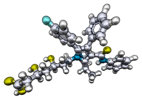 Molecular model of atorvastatin or Lipitor