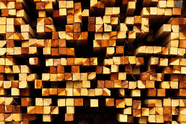 stos tylko częściowo redwood przetwarzanego - timber lumber industry redwood stack zdjęcia i obrazy z banku zdjęć