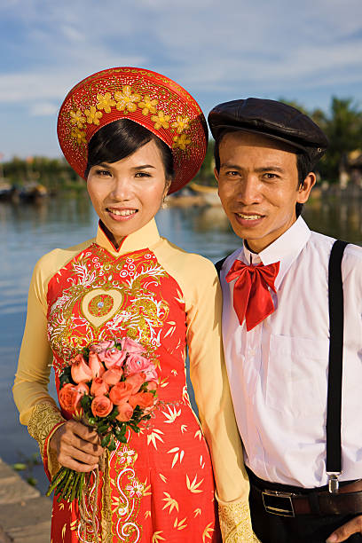 It's common in Vietnam for Newlyweds to go to the Hoi An town to have their wedding pictures taken.