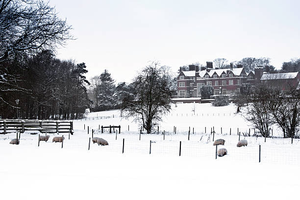 istock country house in a snow covered landscape 185005236