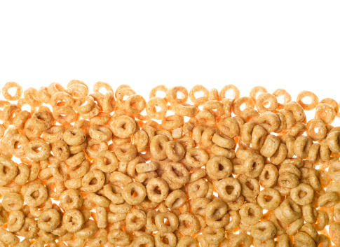 Cheerios isolated on a white background