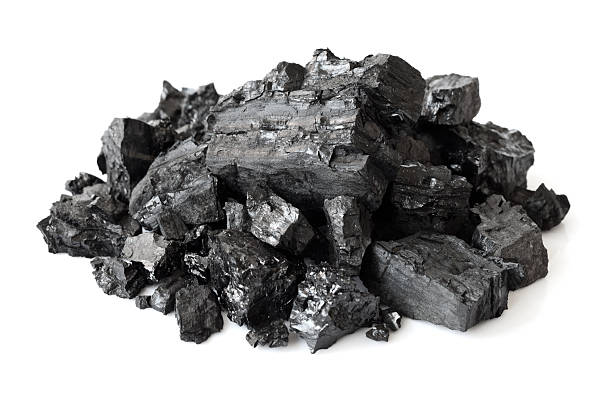 Heap of coal Heap of coal isolated on white background rock object stock pictures, royalty-free photos & images