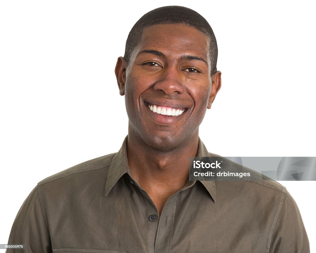 Ridere uomo primo piano del volto - Foto stock royalty-free di 25-29 anni