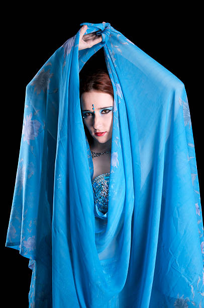 istock Bellydancer with scarf showing only face. 185006175