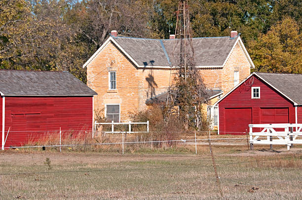 istock Native stone farm house in Kansas 185006445