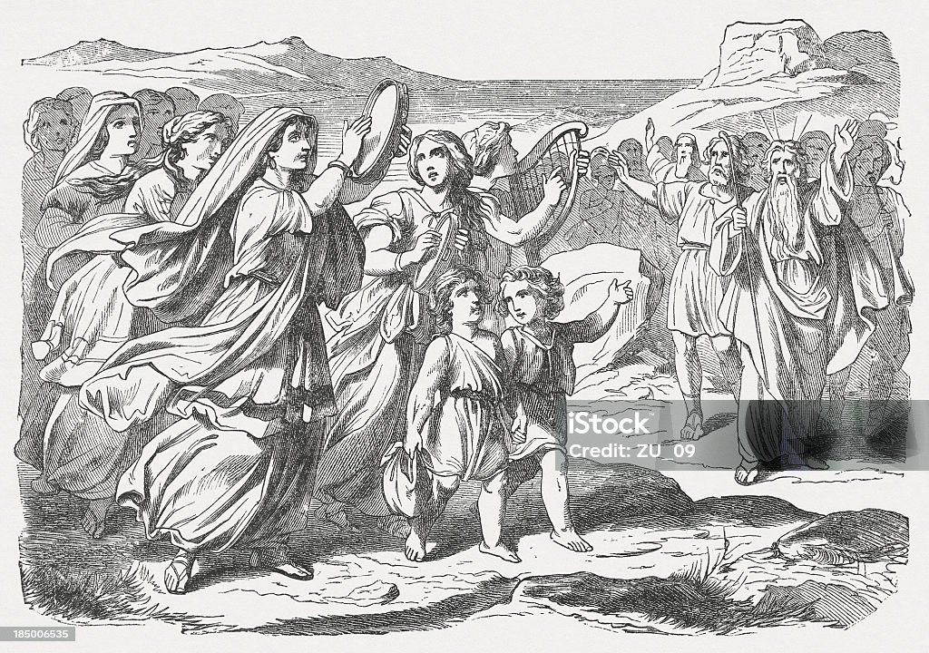 Miriam's song of praise (Abwanderung 15, 20 bis 21 - Lizenzfrei Bibel Stock-Illustration