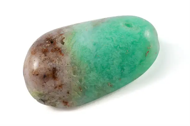 Photo collection of half-precious stones and gem stones. Here shown: Chrysoprase. You can be sure that this photos showing exactly the stone in the title. Stones are from a collection of a Stone Expert. This stones can be used as healing stones or jewellery.