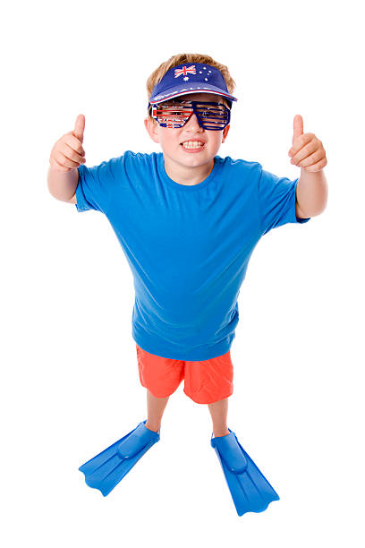 menino sorrindo flipper ml - child flag patriotism thumbs up - fotografias e filmes do acervo