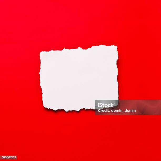 Pedaço De Papel Rasgado Branco - Fotografias de stock e mais imagens de Branco - Branco, Comemoração - Evento, Espaço Vazio