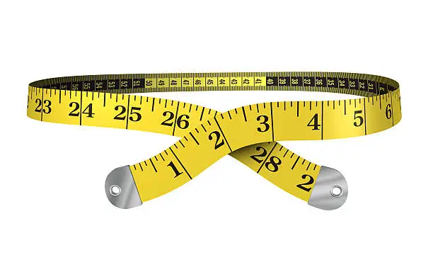 "A rendered yellow tape measure making a loop, inside which a product can be composited. Isolated on white. You may also like:"