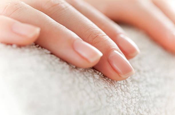 Manicure Treatment Close up of female hands having manicure treatment. fingernail photos stock pictures, royalty-free photos & images