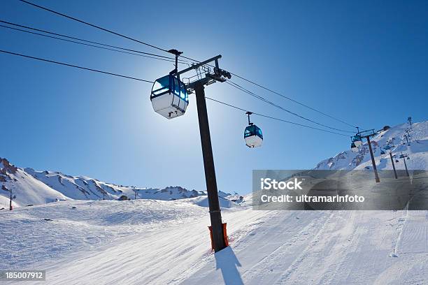Overhead Cable Car Ski Resort In Alps Mountains Stock Photo - Download Image Now - Overhead Cable Car, Mountain, Tignes