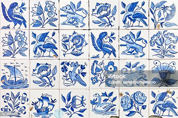 Indisches Portugiesischen Fliesenazulejo Stockfoto und mehr Bilder von Kachel - Kachel, Fliesenboden, Portugiesische Kultur