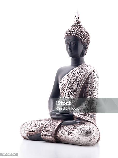 A Beautiful Buddha Statue On A White Background Stock Photo - Download Image Now - Buddha, Side View, Lotus Position